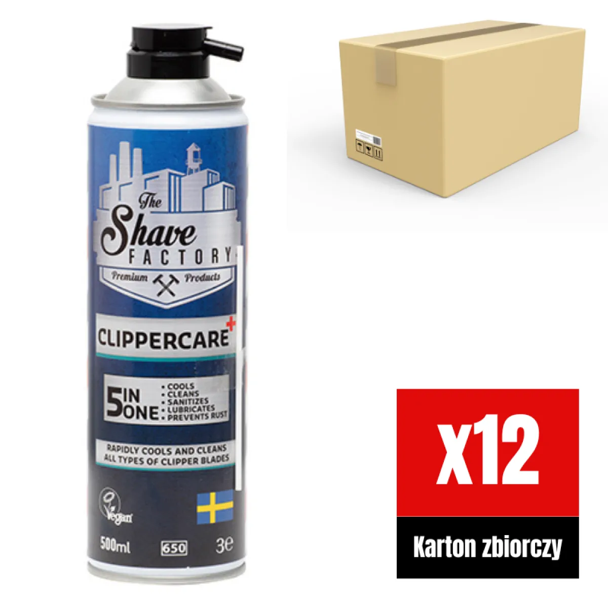 The Shave Factory - Clippercare Spray 5in1 - Spray do maszynek 5w1 400ml PAKIET 12x 400ml