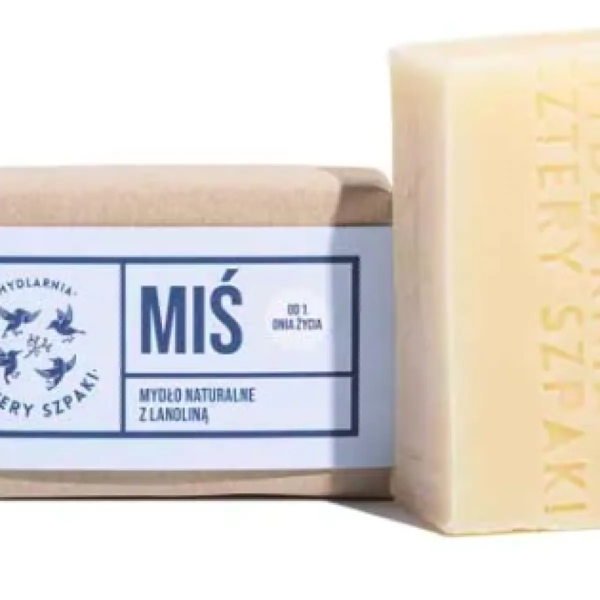 Cztery Szpaki - Miś z Lanoliną - Naturalne, delikatne mydło w kostce dla dzieci 110g