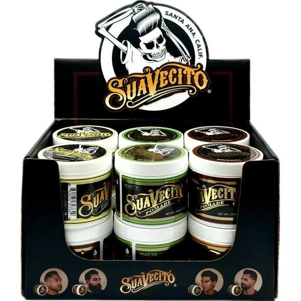 Suavecito - Ekspozytor do pomad 113ml - Kartonowy prezenter do produktów Suavecito