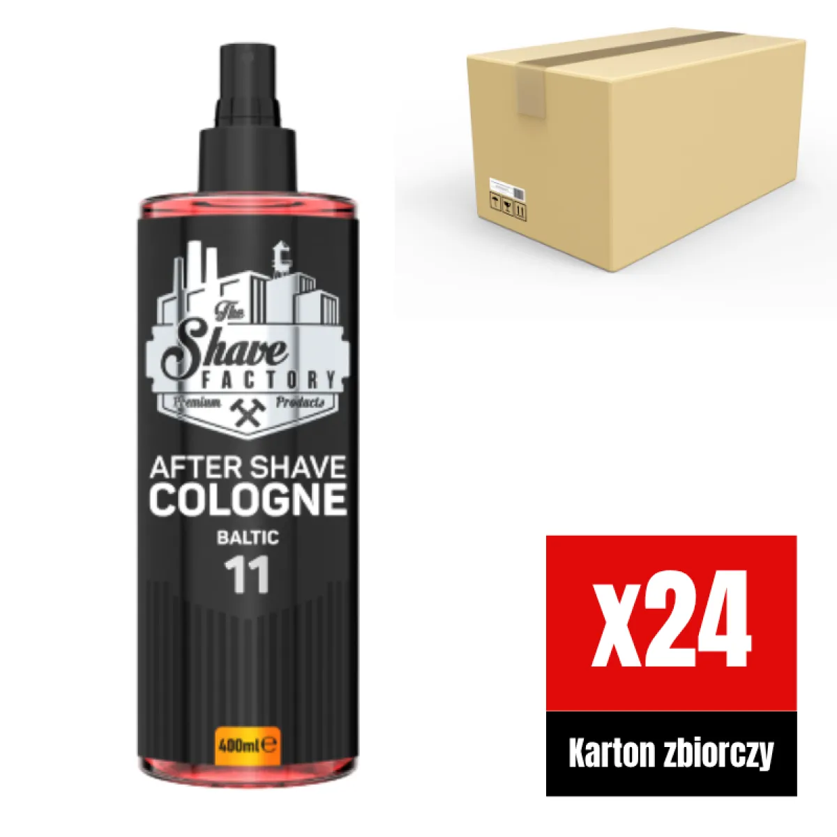 The Shave Factory - Baltic 11 After Shave Cologne Spray - Perfumowana Woda Kolońska po Goleniu KARTON 24x400ml