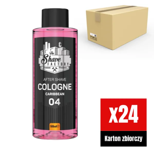 The Shave Factory - Caribbean 04 After Shave Cologne - Perfumowana Woda Kolońska po Goleniu KARTON 24x500ml
