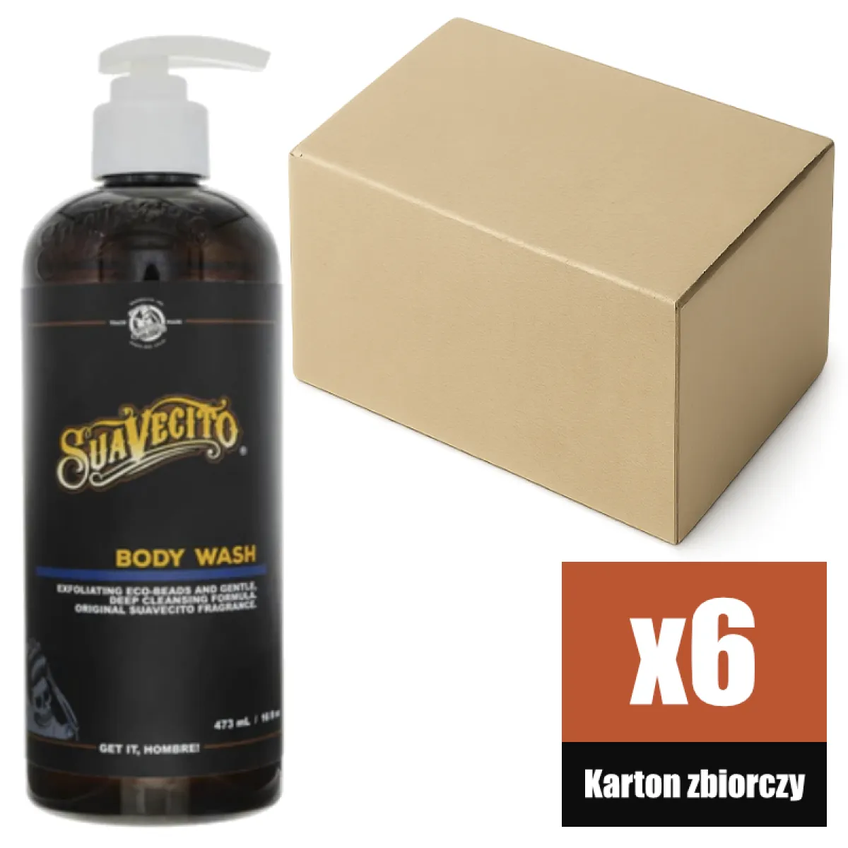 Suavecito - Men's Body Wash - Żel pod prysznic KARTON 6x473ml