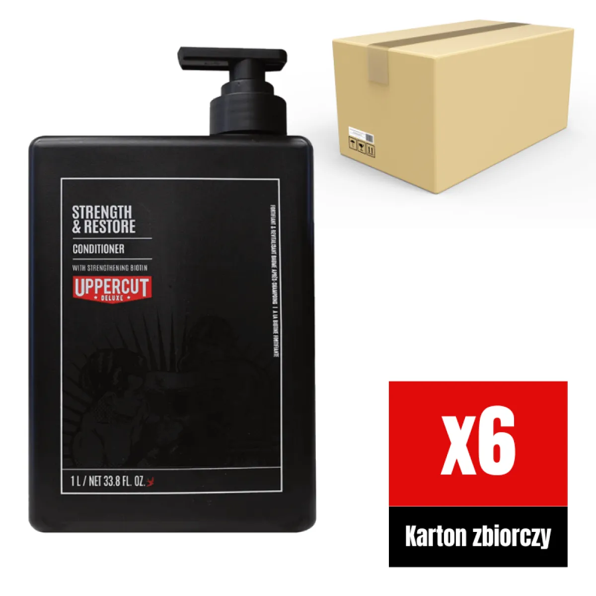 Uppercut Deluxe - Strength & Restore Conditioner - Wzmacniająca odżywka do włosów KARTON 6x1000ml