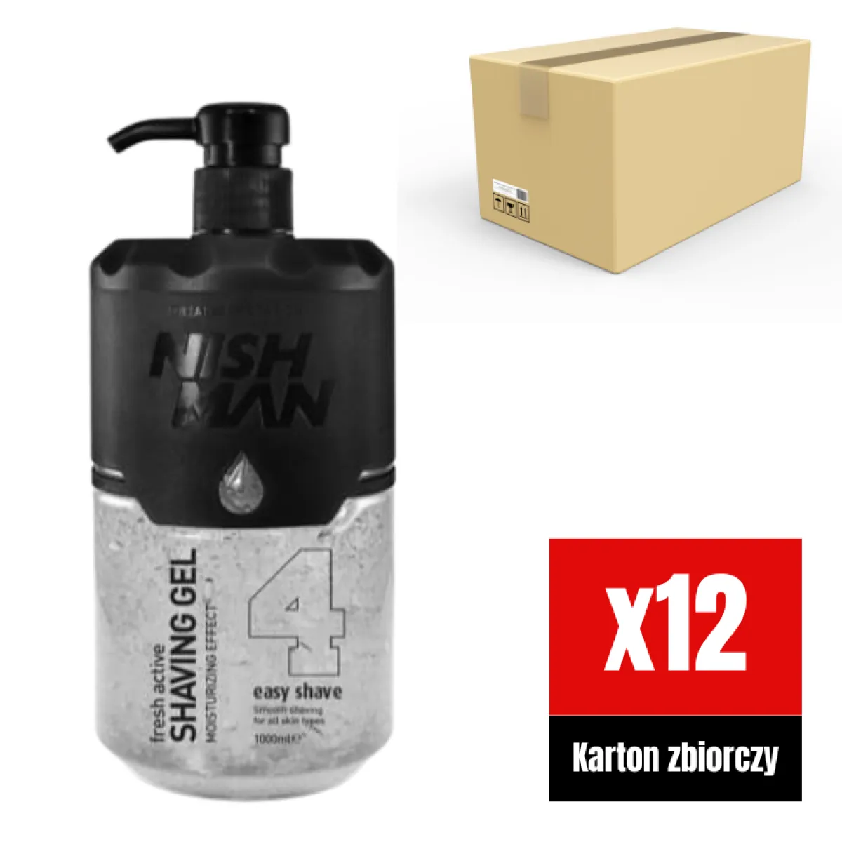 Nishman - 04 Easy Shave, Shaving Gel - Żel do precyzyjnego golenia KARTON 12x1000ml