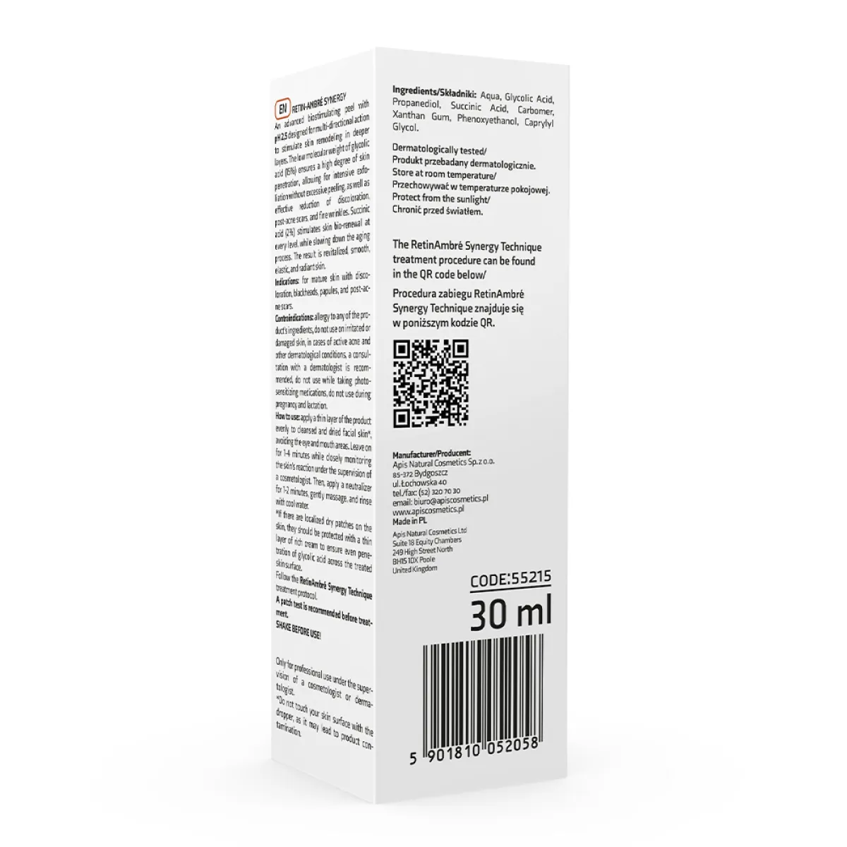 Apis - Retin-Ambre Synergy - Gly-Ambré Acid Peel Kwas glikolowy 15% & Kwas bursztynowy 2% 30ml