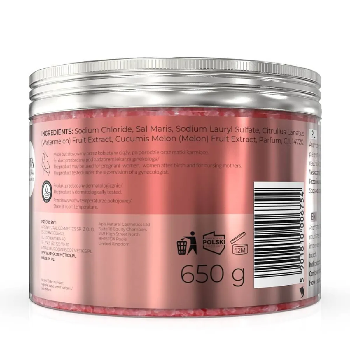 Apis - Arbuzowe Orzeźwienie - Arbuzowa sól do kąpieli  650g