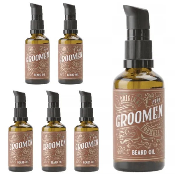 Groomen - Fire - Olejek do brody PAKIET 6x50ml