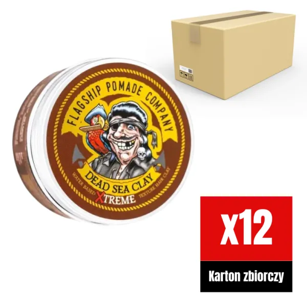 Flagship - Blackship -  Dead Sea Clay Xtreme Hair Clay Pomade - Glinka do włosów KARTON 12x96g