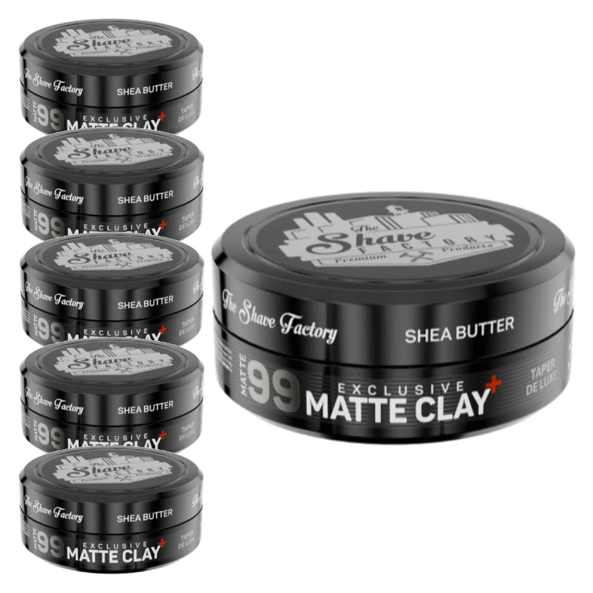The Shave Factory - Exclusive Matte Clay Taper De Luxe 99 - Matowa glinka do włosów - Pakiet 6x150ml