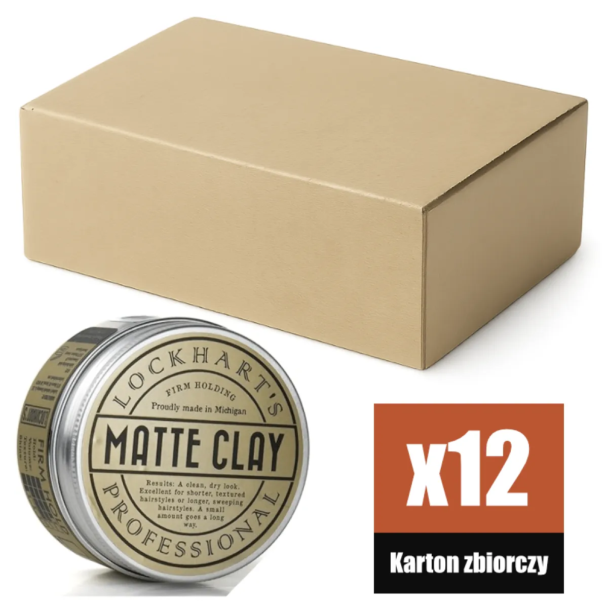Lockhart's - Matte Clay - Wodna pomada do włosów KARTON 12x96g