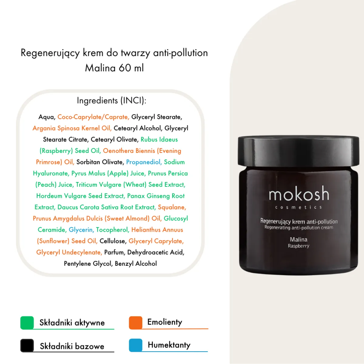 Mokosh - Regenerujący Krem Do Twarzy Anti-Pollution - Malina 60ml