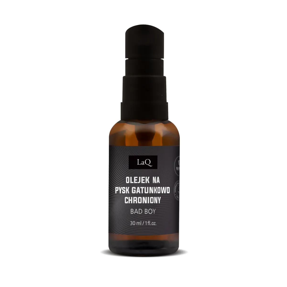 LaQ -Bad Boy czarny mat - Pielęgnacyjny olejek do brody i po goleniu 30ml