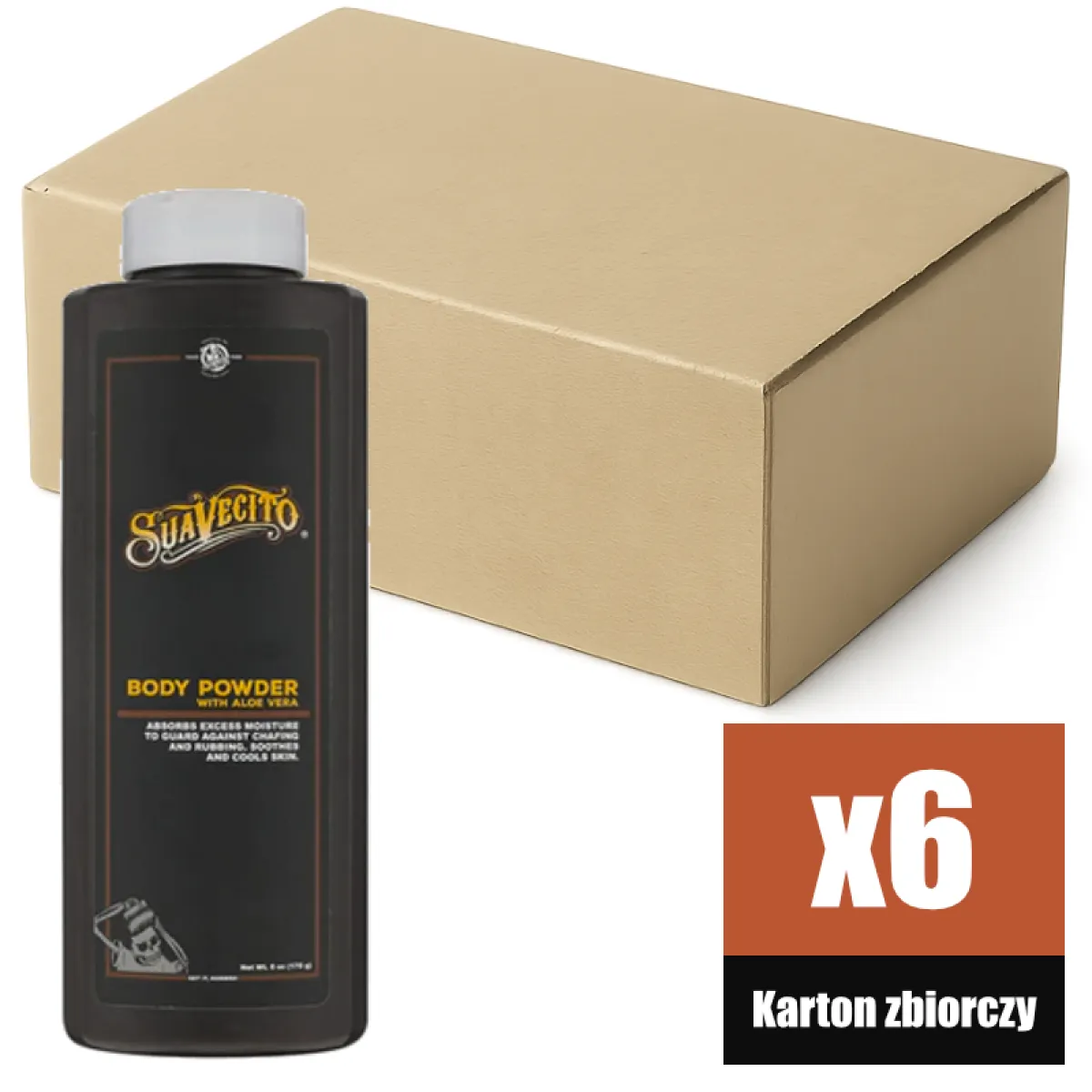 Suavecito - Barber, Body Powder - Puder fryzjerski i do ciała, bez talku KARTON 6x237ml