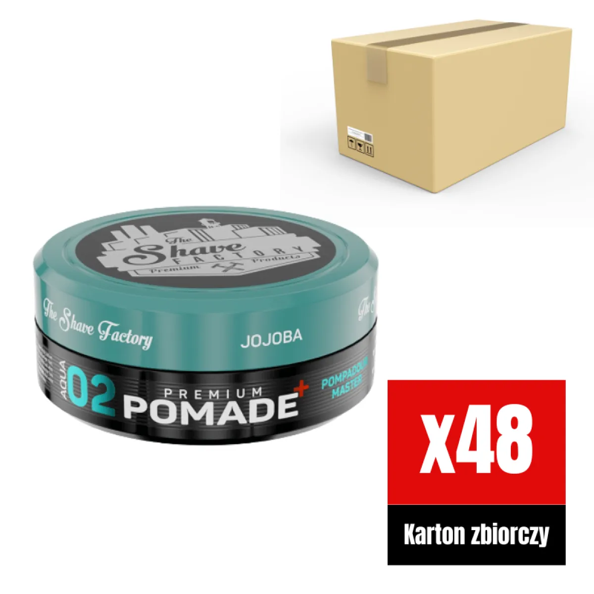 The Shave Factory - Premium Pomade Pompadour Master 02 - Pomada do włosów KARTON 48x150ml