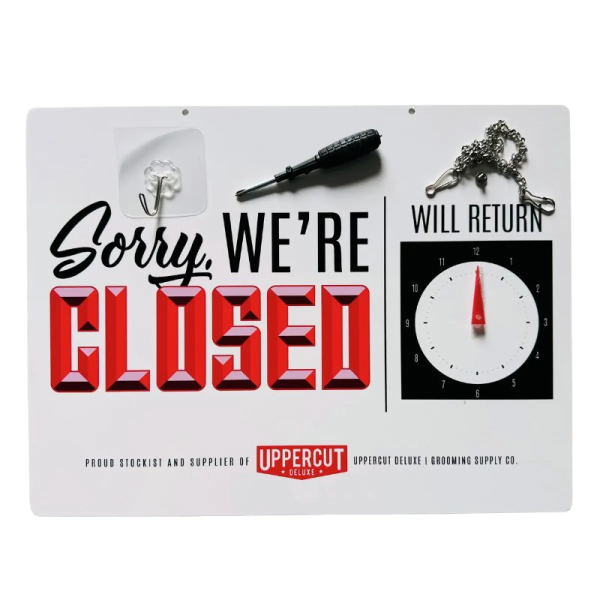 Uppercut Deluxe - Open / Closed Sign with Clock - tabliczka na drzwi
