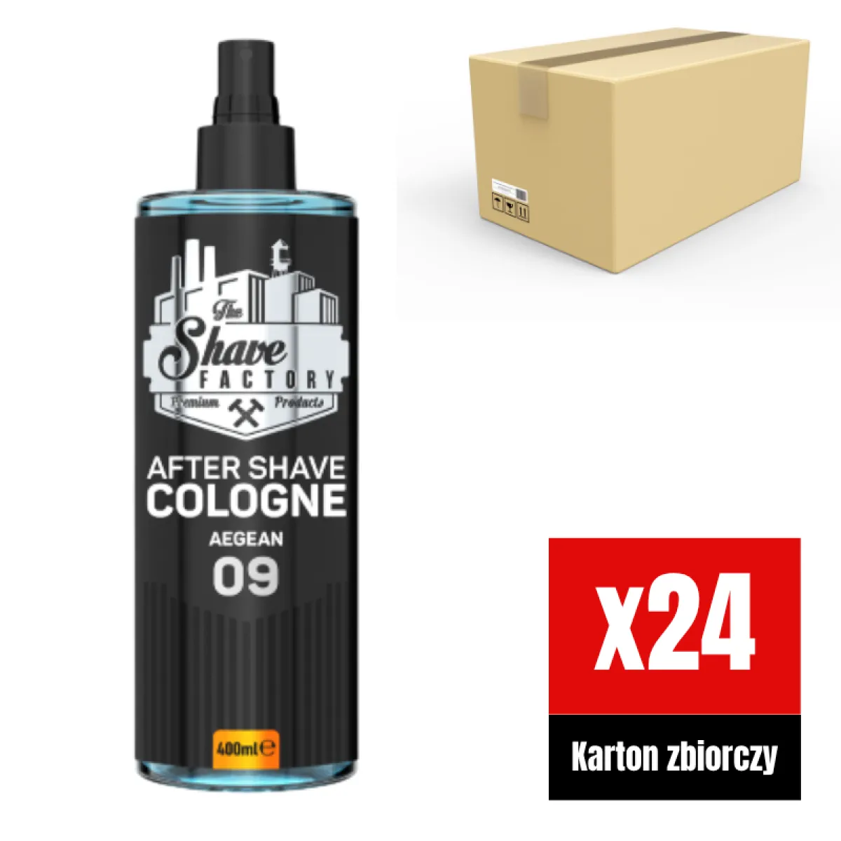 The Shave Factory - Aegean 09 After Shave Cologne Spray - Perfumowana Woda Kolońska po Goleniu KARTON 24x400ml