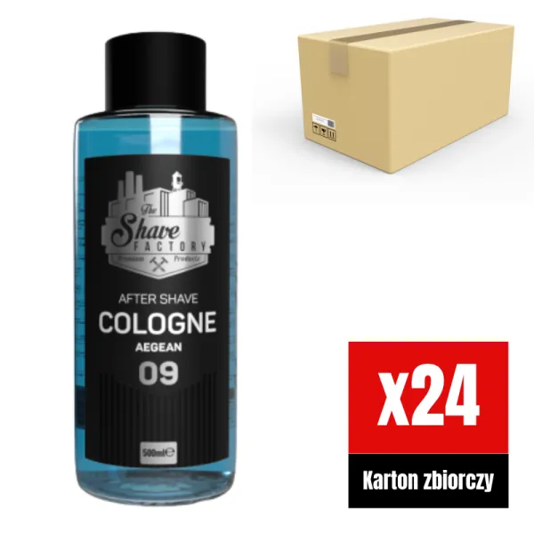 The Shave Factory - Aegean 09 After Shave Cologne - Perfumowana Woda Kolońska po Goleniu KARTON 24x500ml GLASS