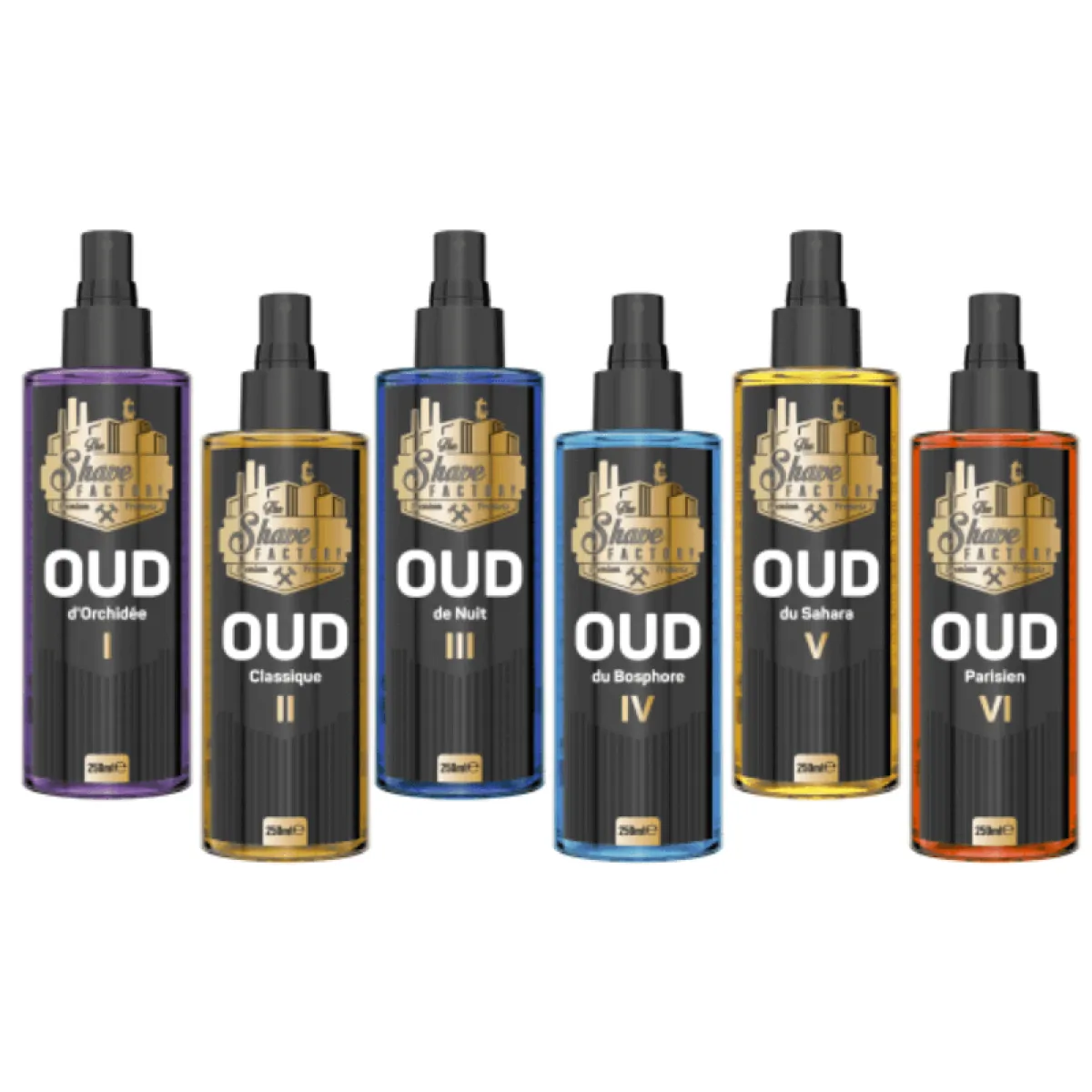 The Shave Factory - OUD After Shave Cologne Intro Set - Perfumowana Woda po Goleniu - Pakiet 6x250ml