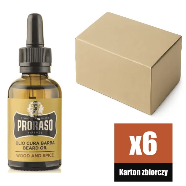 Proraso - Wood & Spice - Olejek do brody KARTON 6x30ml