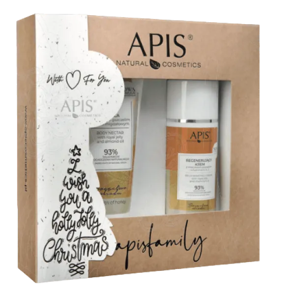 Apis - Bogactwo miodu - Nektar do ciała 200ml, krem z mleczkiem pszczelim 100ml - Zestaw Świąteczny
