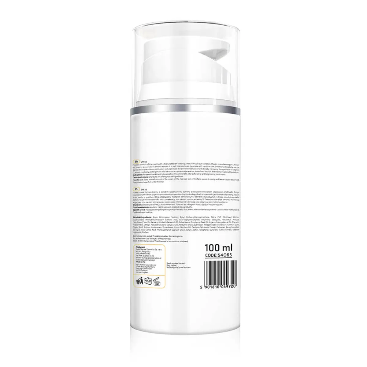 Apis - Krem do twarzy, ochronny z filtrem SPF 50 100ml