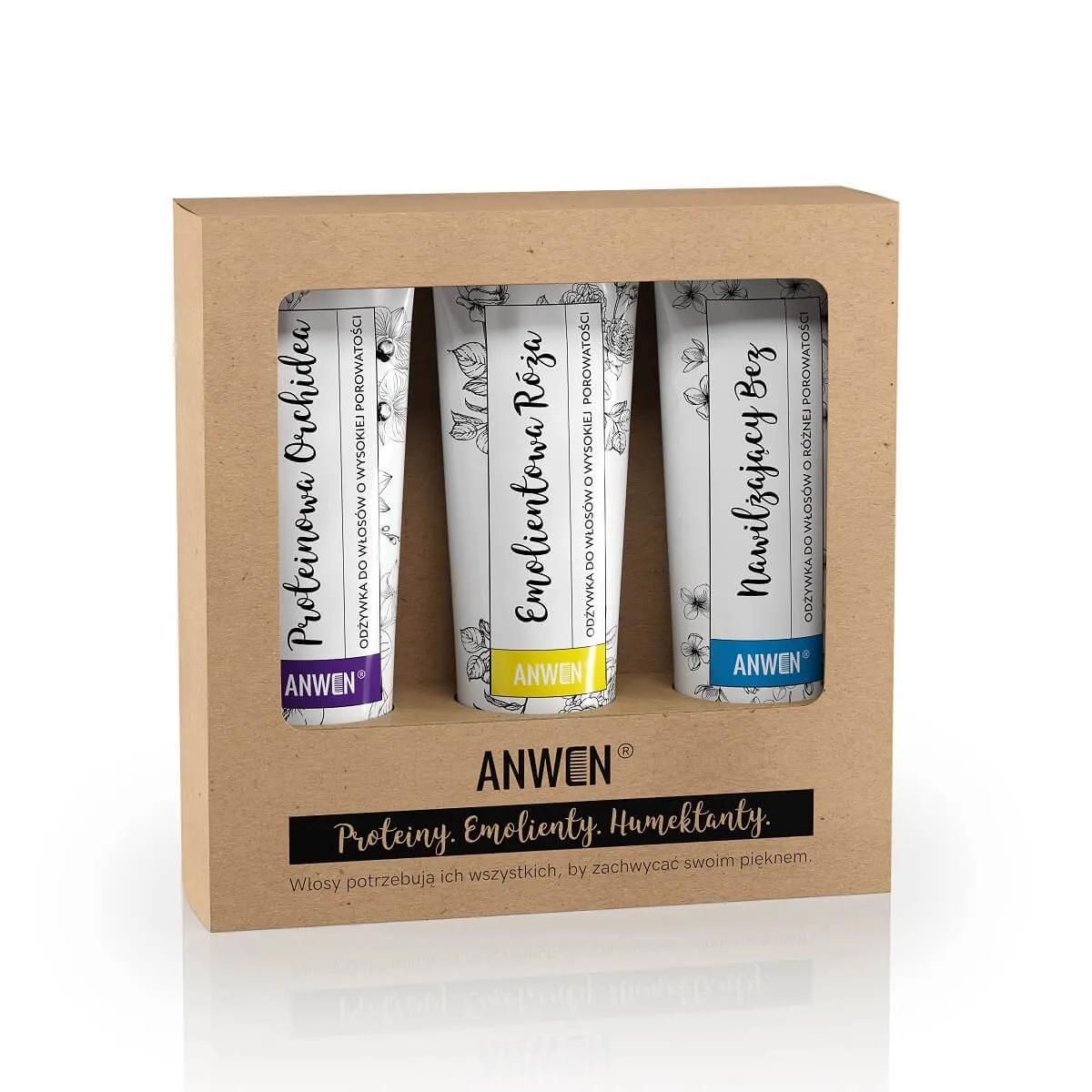 Anwen - Zestaw odżywek do włosów o Wysokiej Porowatości - 3x100ml - Zestaw