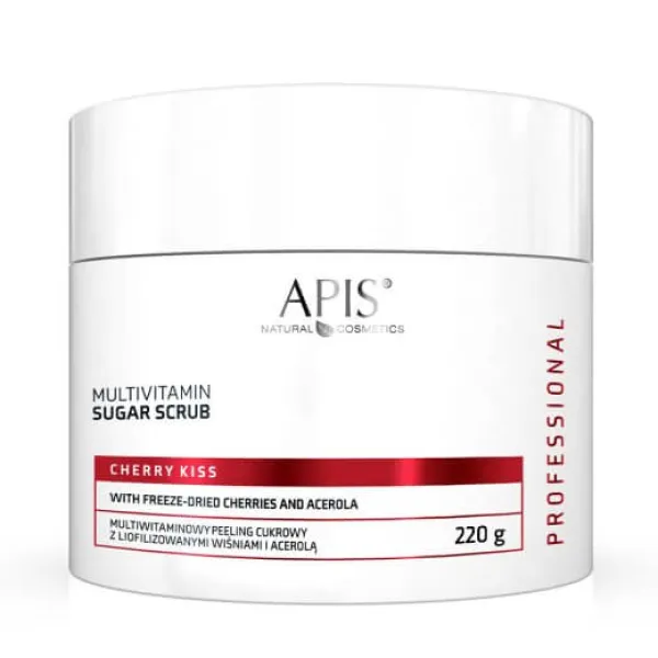 Apis - Cherry Kiss - Multiwitaminowy Peeling Cukrowy z Liofilizowanymi Wiśniami i Acerolą 220g