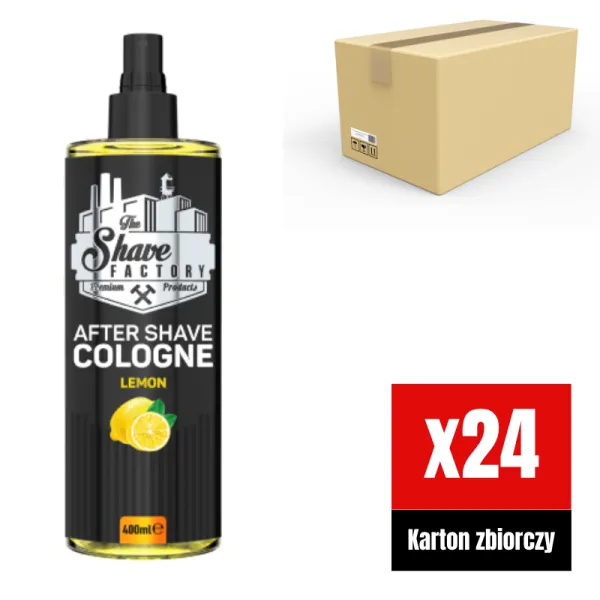 The Shave Factory - Lemon 13 After Shave Cologne Spray - Perfumowana Woda Kolońska po Goleniu KARTON 24x400ml