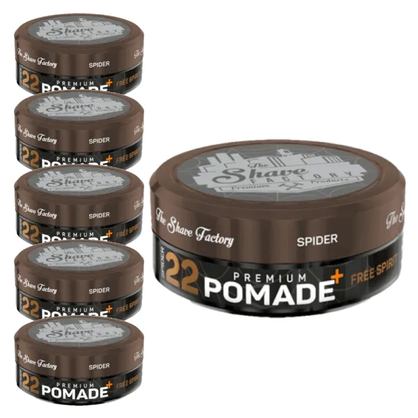 The Shave Factory - Premium Pomade Free Spirit 22 - Pomada do włosów - Pakiet 6x150ml