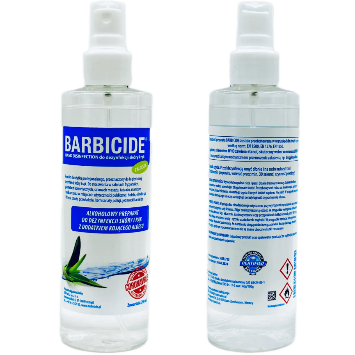 Barbicide - Hand Spray Disinfection - Płyn do dezynfekcji skóry i rąk 250ml