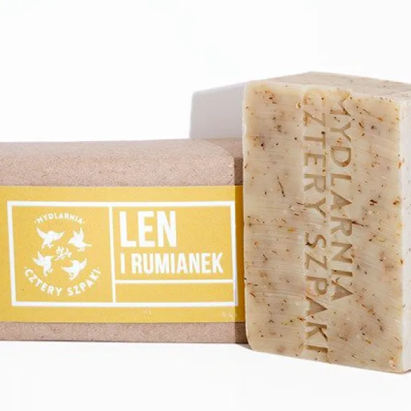 Cztery Szpaki - Len i Rumianek - Naturalne mydło w kostce 110g