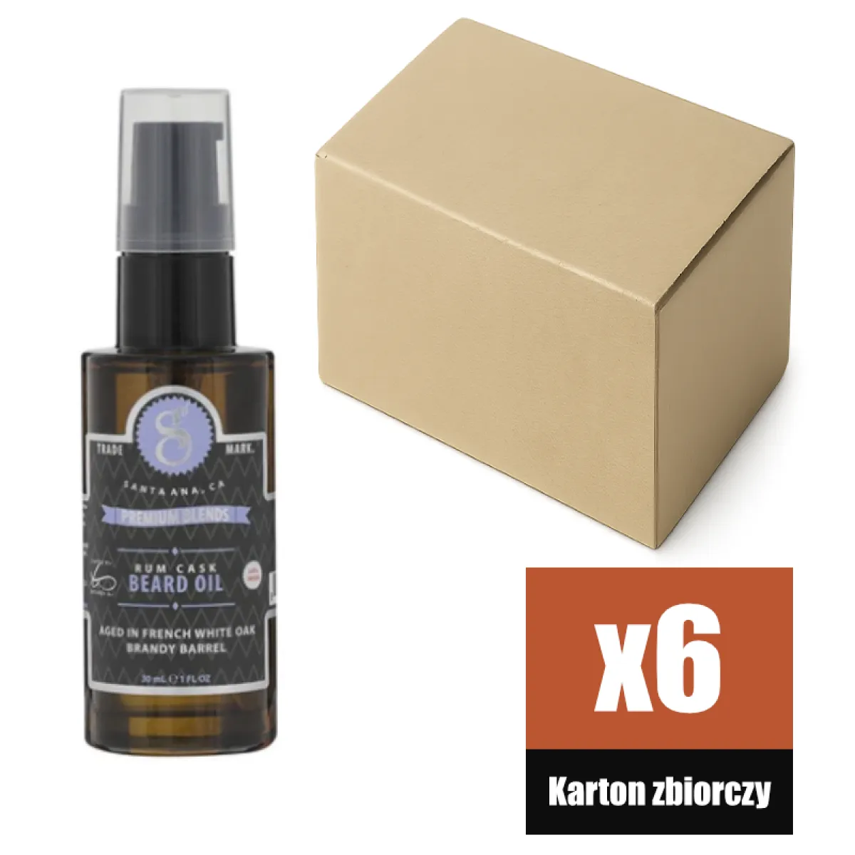 Suavecito - Premium Blends Rum Cask - Olejek do brody KARTON 6x30ml