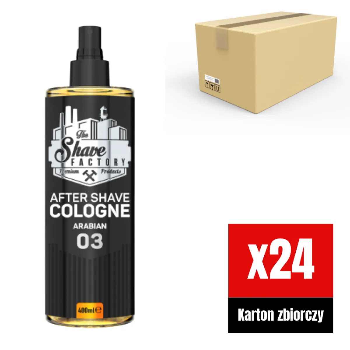 The Shave Factory - Arabian 03 After Shave Cologne Spray - Perfumowana Woda Kolońska po Goleniu KARTON 24x400ml